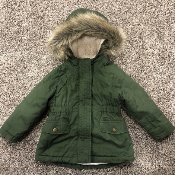 Old Navy Other - Old Navy army green jacket fleece lined- Girls size 2T